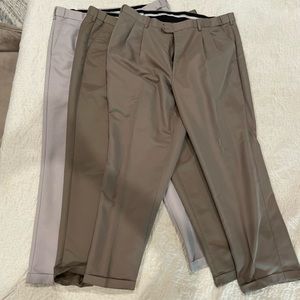 3 Pairs Perry Ellis Pleated Slacks 2 38x32 and 1 40x32